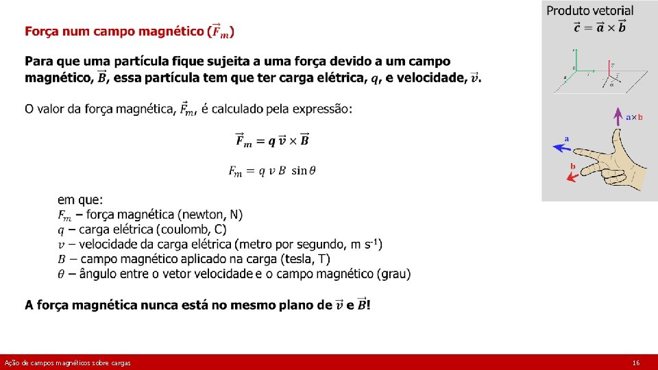 Ação de campos magnéticos sobre cargas 16 