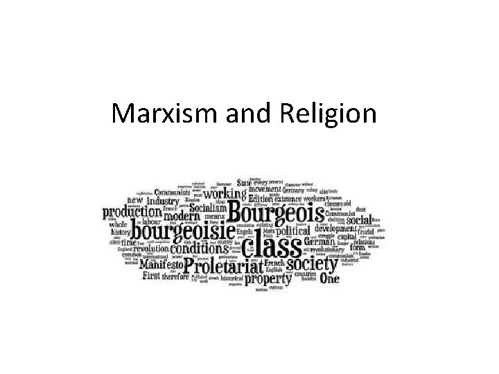 Marxism and Religion 