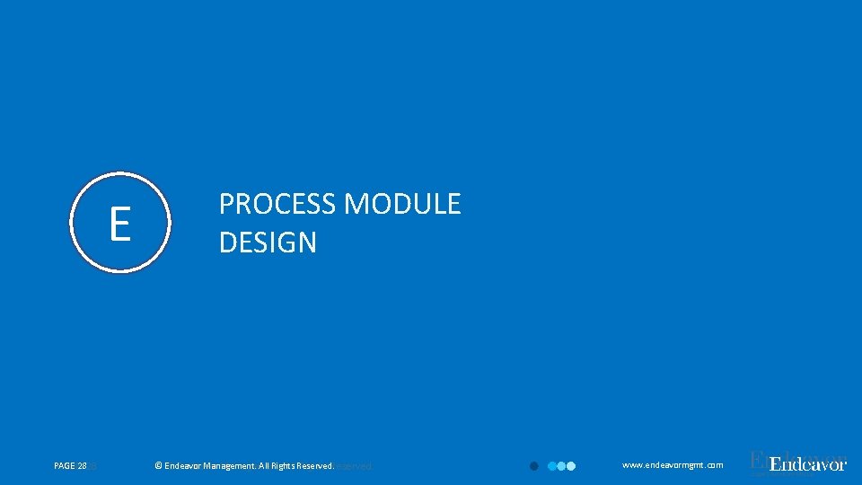 E PAGE 2828 PAGE PROCESS MODULE DESIGN © Endeavor Management. All Rights © Endeavor