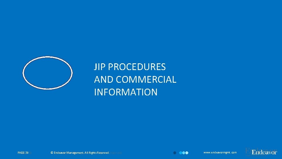 JIP PROCEDURES AND COMMERCIAL INFORMATION PAGE 3939 PAGE © Endeavor Management. All Rights ©