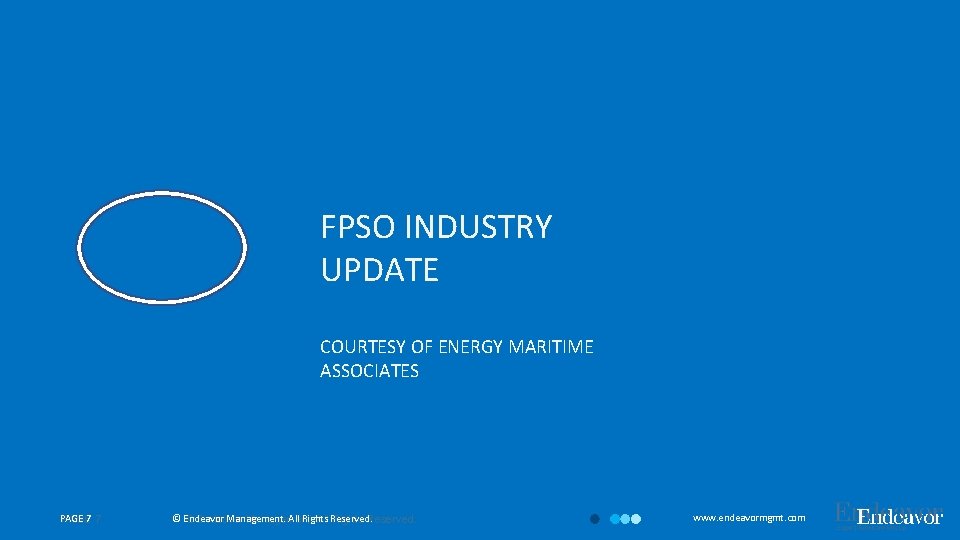 FPSO INDUSTRY UPDATE COURTESY OF ENERGY MARITIME ASSOCIATES PAGE 7 7 PAGE © Endeavor