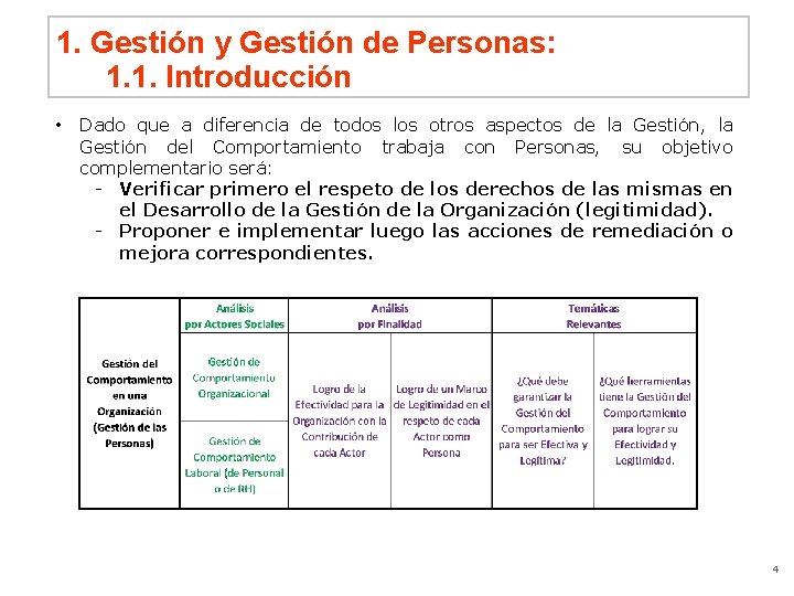 1. Gestión y Gestión de Personas: 1. 1. Introducción • Dado que a diferencia