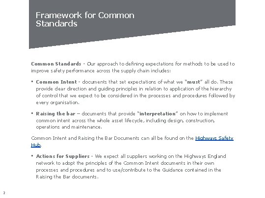 Framework for Common Standards - Our approach to defining expectations for methods to be