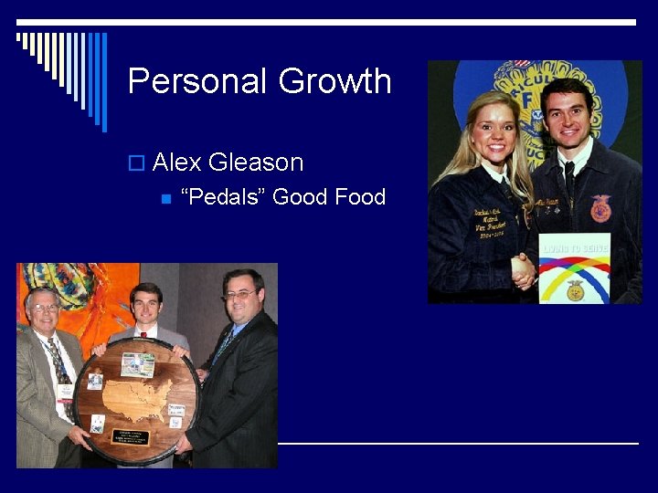 Personal Growth o Alex Gleason n “Pedals” Good Food 