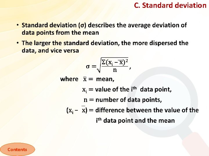 C. Standard deviation • Contents 