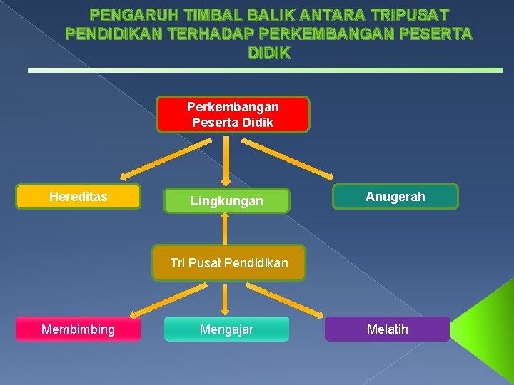 PENGARUH TIMBAL BALIK ANTARA TRIPUSAT PENDIDIKAN TERHADAP PERKEMBANGAN PESERTA DIDIK Perkembangan Peserta Didik Hereditas