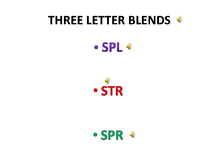 THREE LETTER BLENDS • STR • SPR 