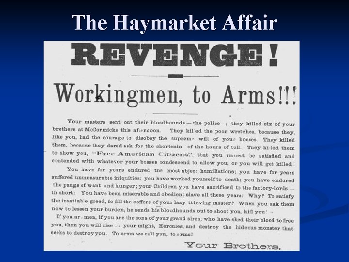 The Haymarket Affair 