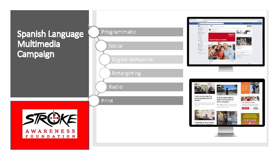 Spanish Language Multimedia Campaign Programmatic Social Digital Networks Retargeting Radio Print 