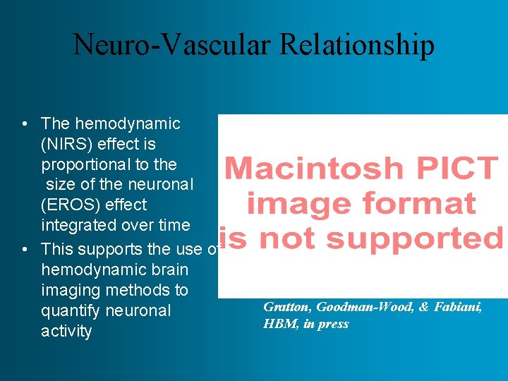 Neuro-Vascular Relationship • The hemodynamic (NIRS) effect is proportional to the size of the