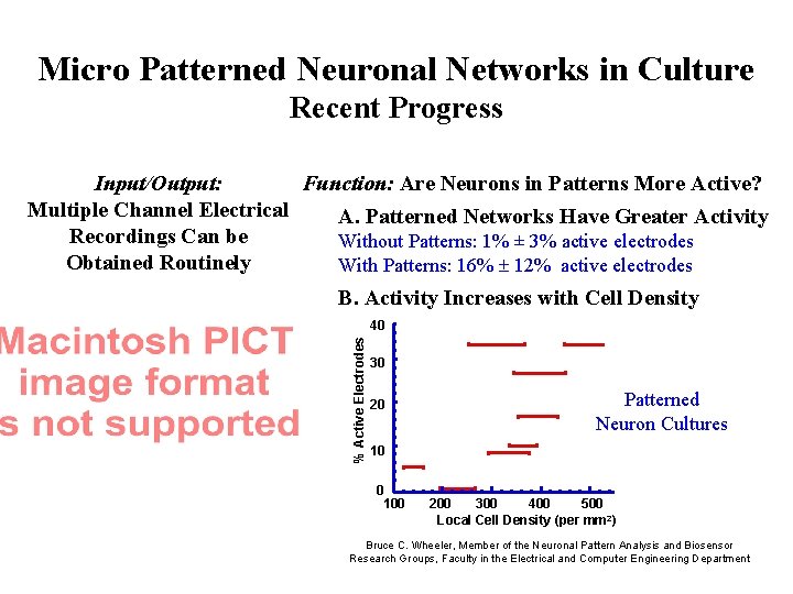 Micro Patterned Neuronal Networks in Culture Recent Progress Input/Output: Function: Are Neurons in Patterns