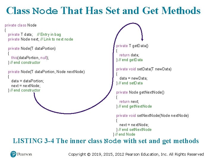 Class Node That Has Set and Get Methods private class Node { private T Class Node That Has Set and Get Methods private class Node { private T