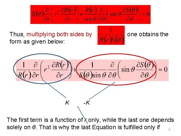 Thus, multiplying both sides by form as given below: K one obtains the -K