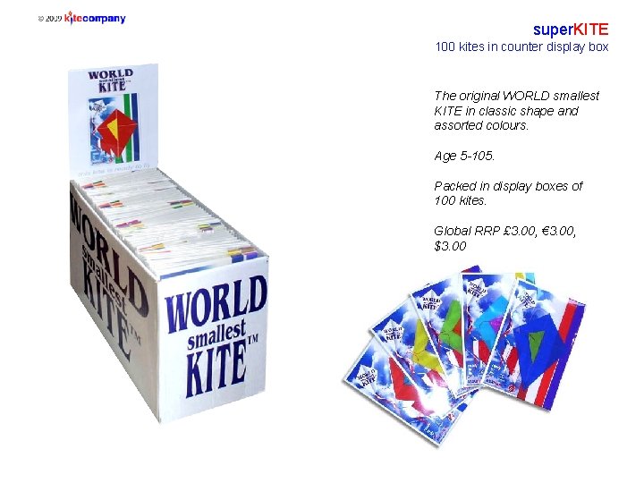 super. KITE 100 kites in counter display box The original WORLD smallest KITE in
