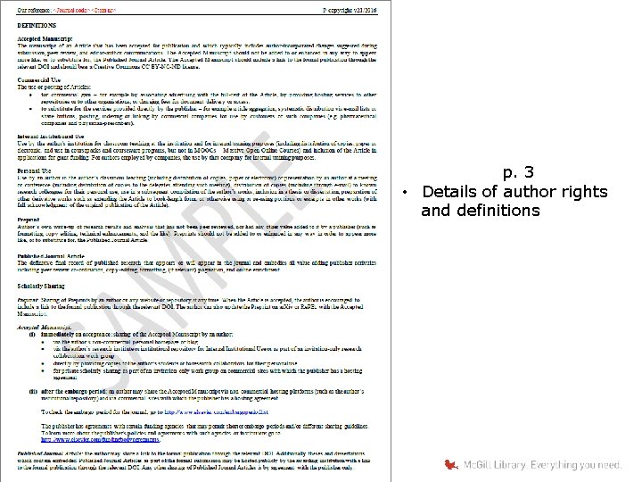 p. 3 • Details of author rights and definitions 