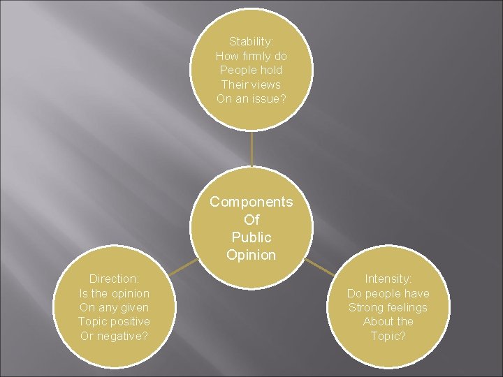 Stability: How firmly do People hold Their views On an issue? Components Of Public