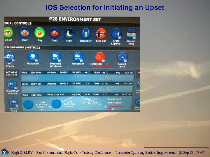 IOS Selection for Initiating an Upset Hugh DIBLEY : RAe. S International Flight Crew