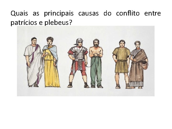 Quais as principais causas do conflito entre patrícios e plebeus? 