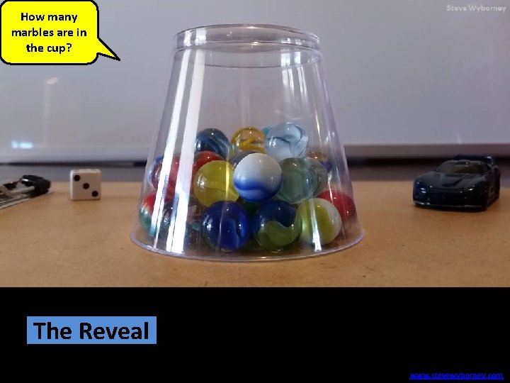 How many marbles are in the cup? 40 Themarbles Reveal www. stevewyborney. com 