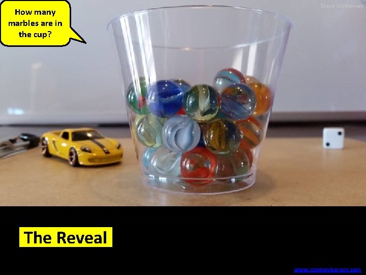 How many marbles are in the cup? 37 Themarbles Reveal www. stevewyborney. com 