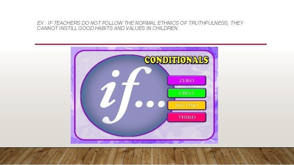 EX : IF TEACHERS DO NOT FOLLOW THE NORMAL ETHNICS OF TRUTHFULNESS, THEY CANNOT