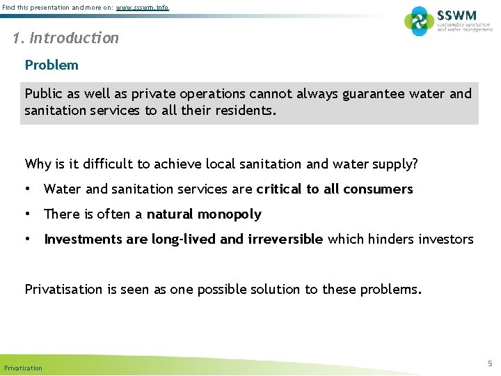 Find this presentation and more on: www. ssswm. info. 1. Introduction Problem Public as