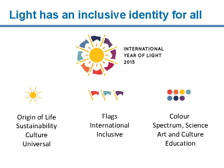 Light has an inclusive identity for all Origin of Life Sustainability Culture Universal Flags