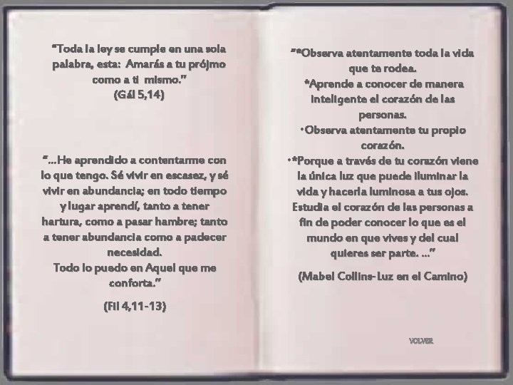 “Toda la ley se cumple en una sola palabra, esta: Amarás a tu prójmo