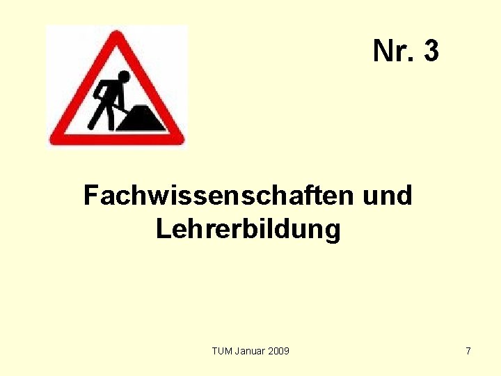 Nr. 3 Fachwissenschaften und Lehrerbildung TUM Januar 2009 7 