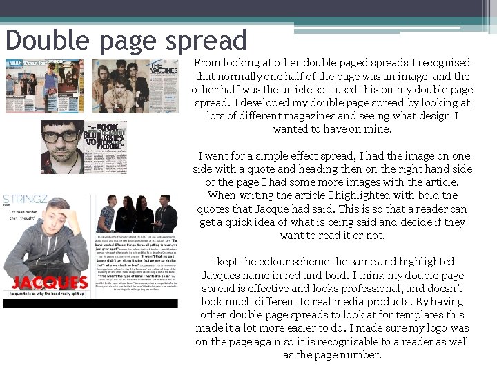 Double page spread From looking at other double paged spreads I recognized that normally