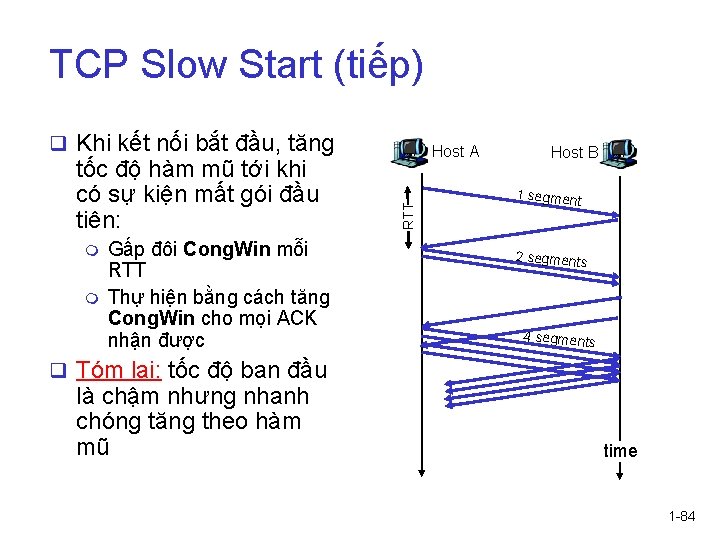 TCP Slow Start (tiếp) q Khi kết nối bắt đầu, tăng m m Gấp