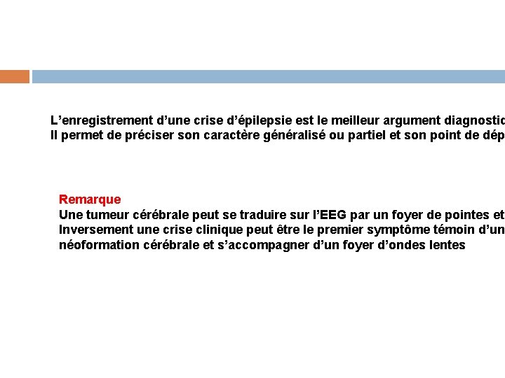 L’enregistrement d’une crise d’épilepsie est le meilleur argument diagnostiq Il permet de préciser son