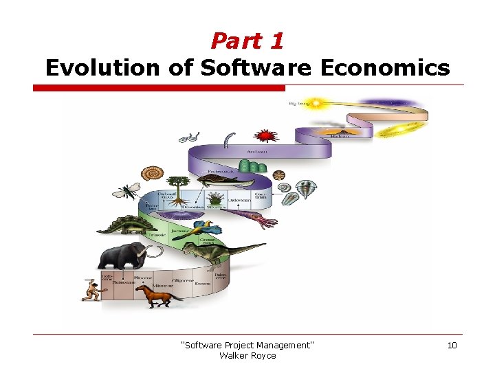 Part 1 Evolution of Software Economics "Software Project Management" Walker Royce 10 