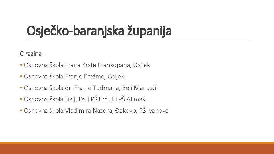 Osječko-baranjska županija C razina • Osnovna škola Frana Krste Frankopana, Osijek • Osnovna škola