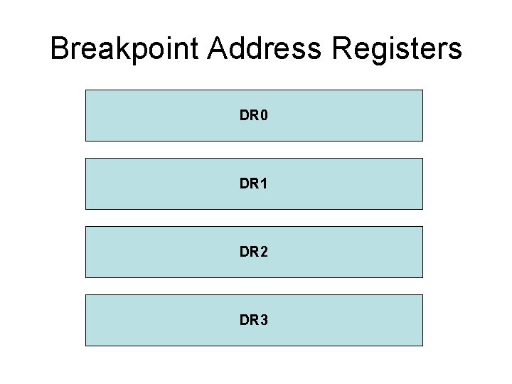 Breakpoint Address Registers DR 0 DR 1 DR 2 DR 3 