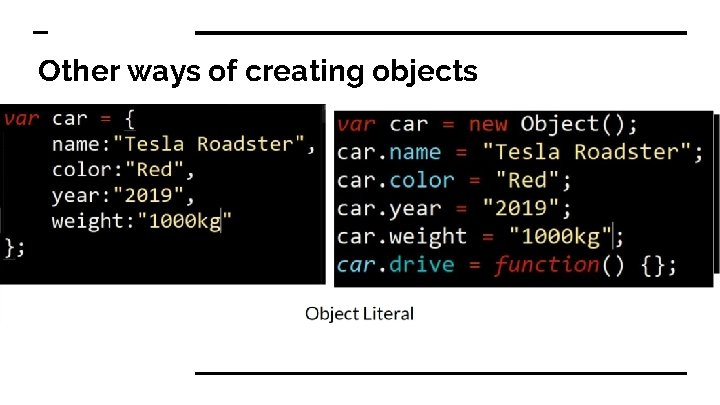 Other ways of creating objects 