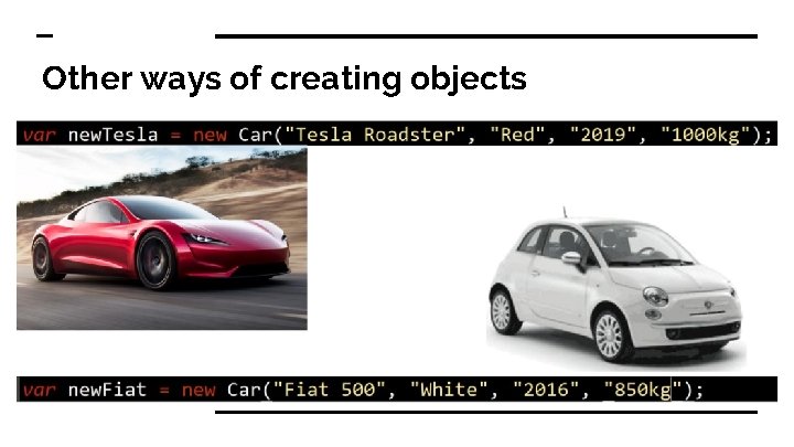 Other ways of creating objects 