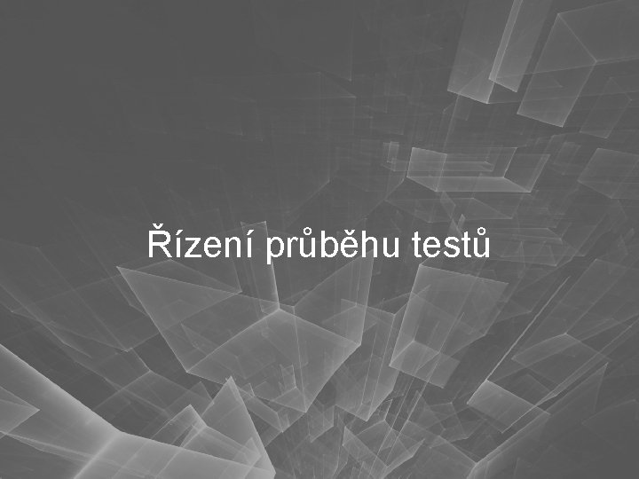 Řízení průběhu testů 