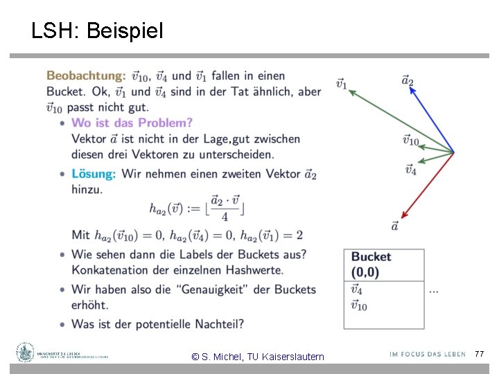 LSH: Beispiel , © S. Michel, TU Kaiserslautern 77 