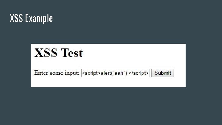 XSS Example XSS Example