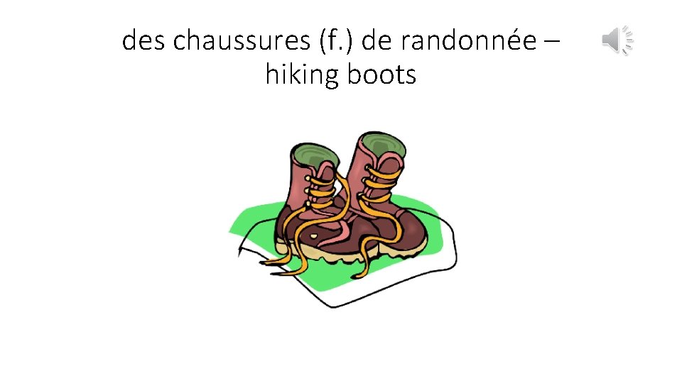 des chaussures (f. ) de randonnée – hiking boots 