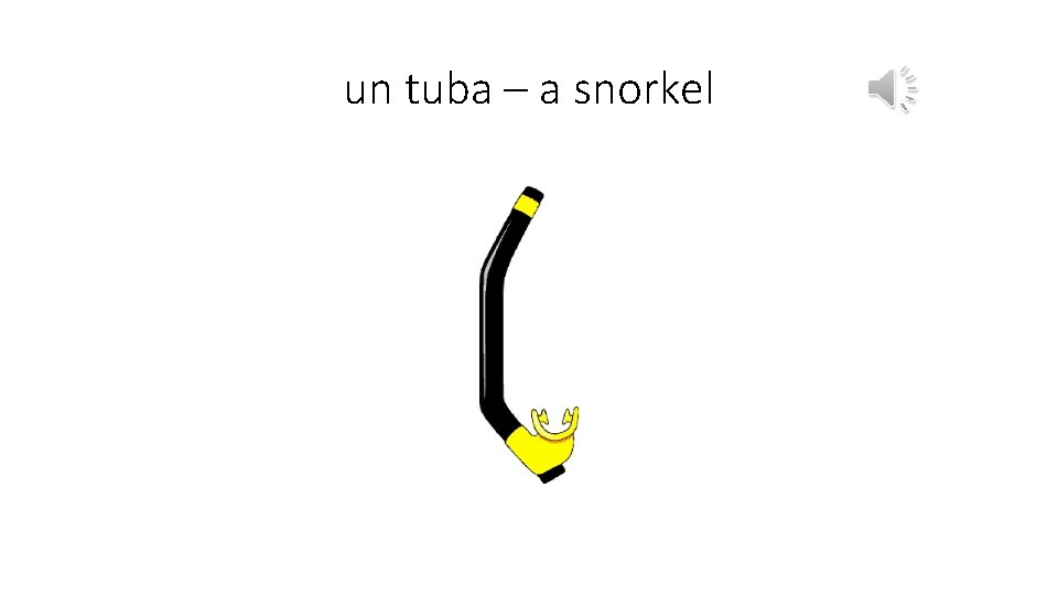 un tuba – a snorkel 