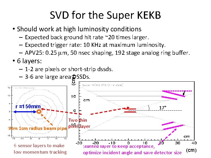 SVD for the Super KEKB • Should work at high luminosity conditions – Expected