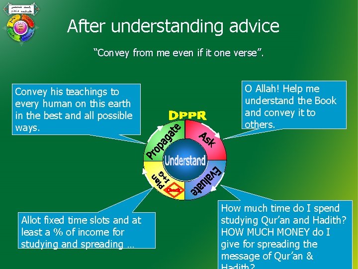 After understanding advice “Convey from me even if it one verse”. Convey his teachings