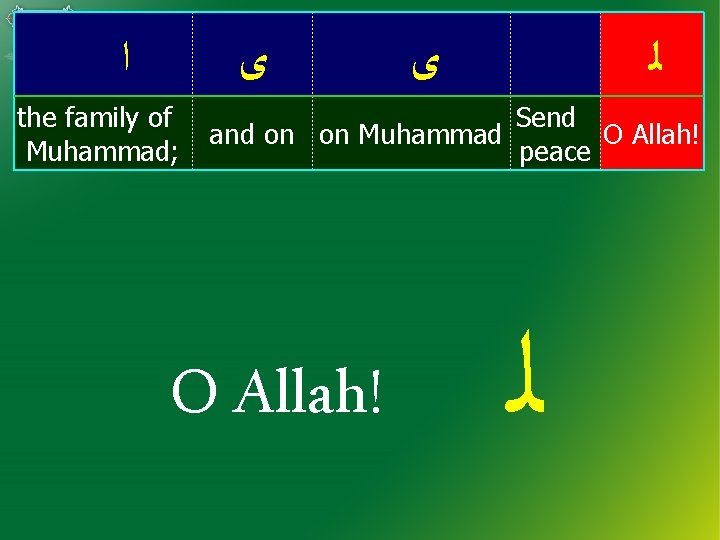  ﺍ ﻯ the family of Muhammad; ﻯ ﻟ Send and on on Muhammad