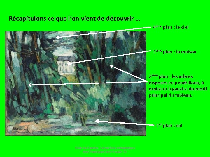 Récapitulons ce que l’on vient de découvrir … 4ème plan : le ciel 3ème