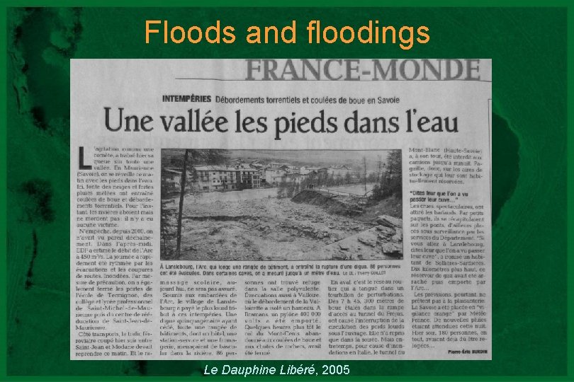 Floods and floodings Le Dauphine Libéré, 2005 