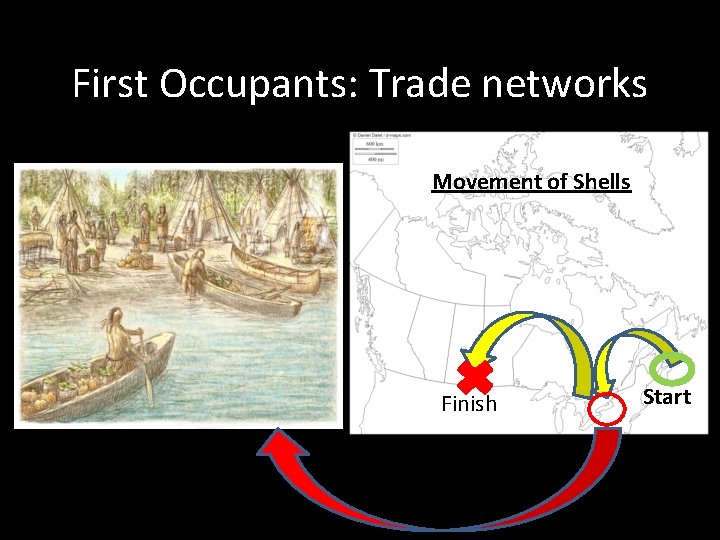 First Occupants: Trade networks Movement of Shells Finish Start 