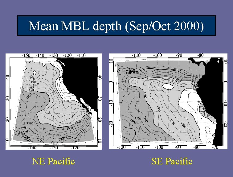 Mean MBL depth (Sep/Oct 2000) NE Pacific SE Pacific 