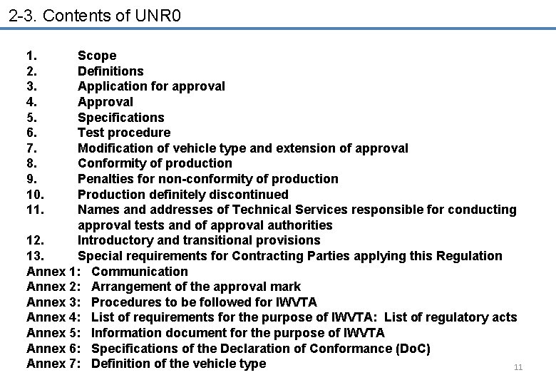 2 -3. Contents of UNR 0 1. 2. 3. 4. 5. 6. 7. 8.